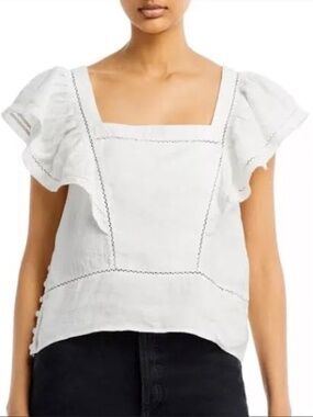 Faherty M Mariposa Linen Top.